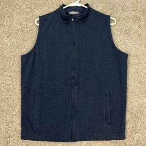 Tasc Performance Mens Full Zip Vest Small Heathered Blue Athletic‎ Bamboo